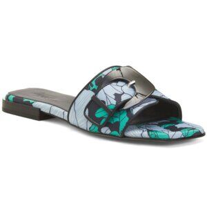 27 EDIT NATURALIZER Sky Blue Green Naomi 2 Slides Sandals Floral Shoes 6.5 NEW